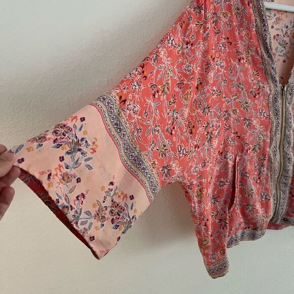 Free people wildflower zip up kimono, size XS/S, missing tie - Picture 4 of 8